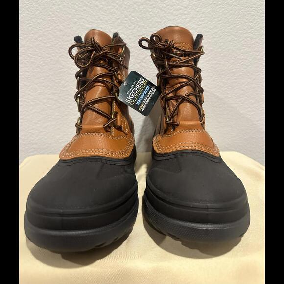 New Skechers Relaxed Fit Waterproof Wealer Muck Morrow Leather Boots Men's 9 - Picture 2 of 7